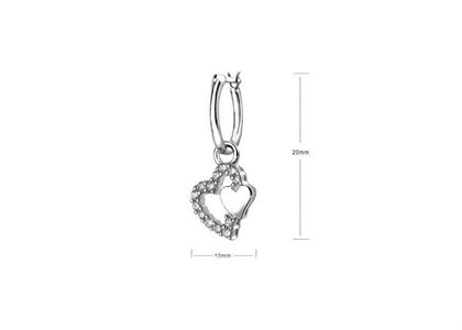 White Gold Plated | Heart Shape Earrings